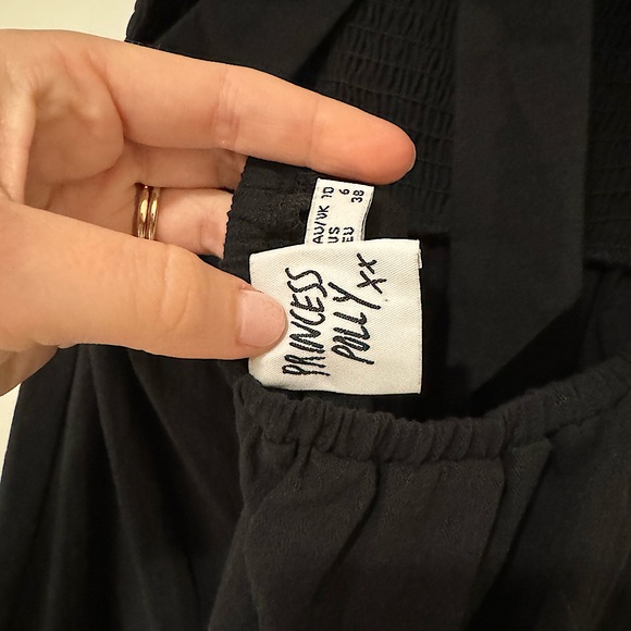 NWOT Princess Polly Black “Summer Nights” Short Sleeve Linen Mini Dress - Picture 6 of 6